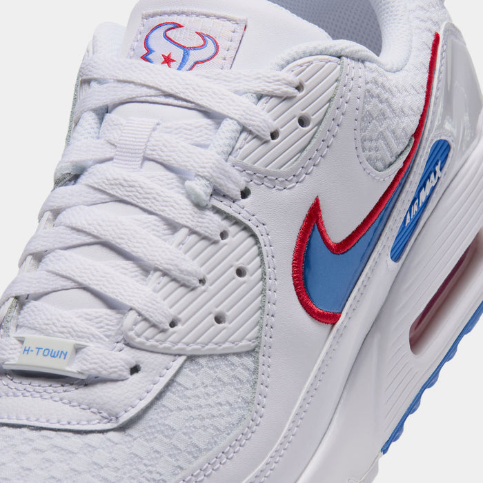 Air Max 90 Houston Texans Mens Running Shoes (White/Italy Blue/White)