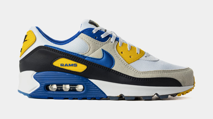 Air Max 90 Los Angeles Rams Mens Running Shoes (White/Hyper Royal/Pitch Blue)