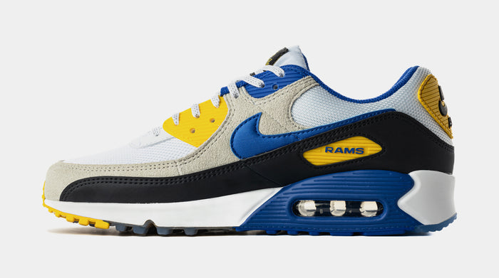 Air Max 90 Los Angeles Rams Mens Running Shoes (White/Hyper Royal/Pitch Blue)
