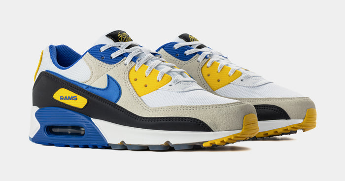 Air Max 90 Los Angeles Rams Mens Running Shoes (White/Hyper Royal/Pitch Blue)