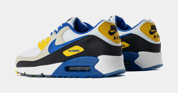 Air Max 90 Los Angeles Rams Mens Running Shoes (White/Hyper Royal/Pitch Blue)
