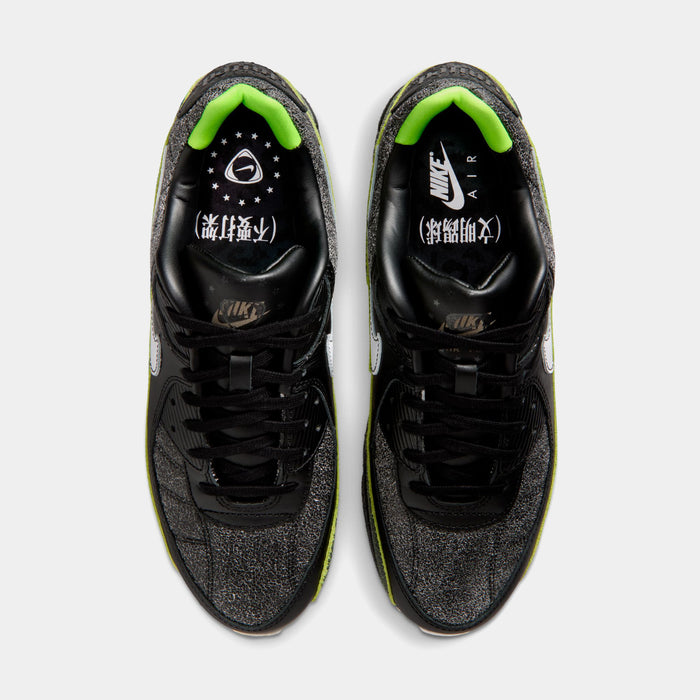 Air Max 90 Tiempo Mens Running Shoes (Black/White/Black/Voltage Green)