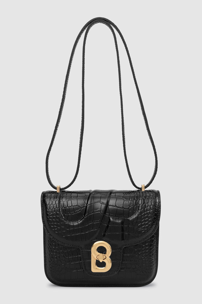 alba bag croco in black by buttonscarves
