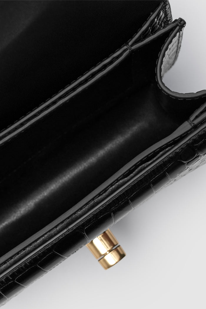 alba bag croco in black by buttonscarves interior