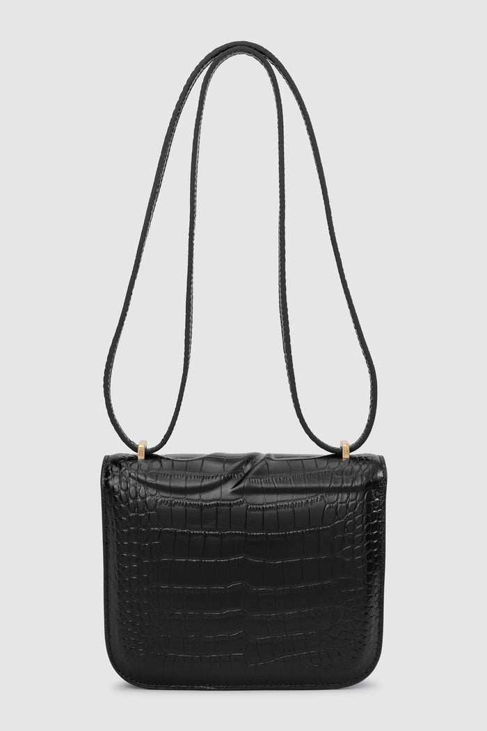 alba bag croco in black by buttonscarves back view