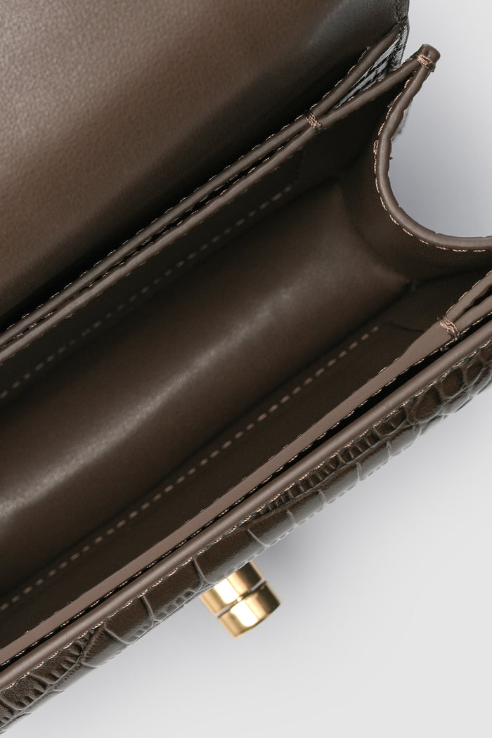 alba bag croco in dark mocha by buttonscarves interior