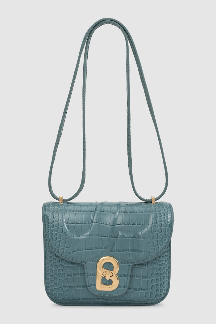 alba bag croco in dusty blue by buttonscarves