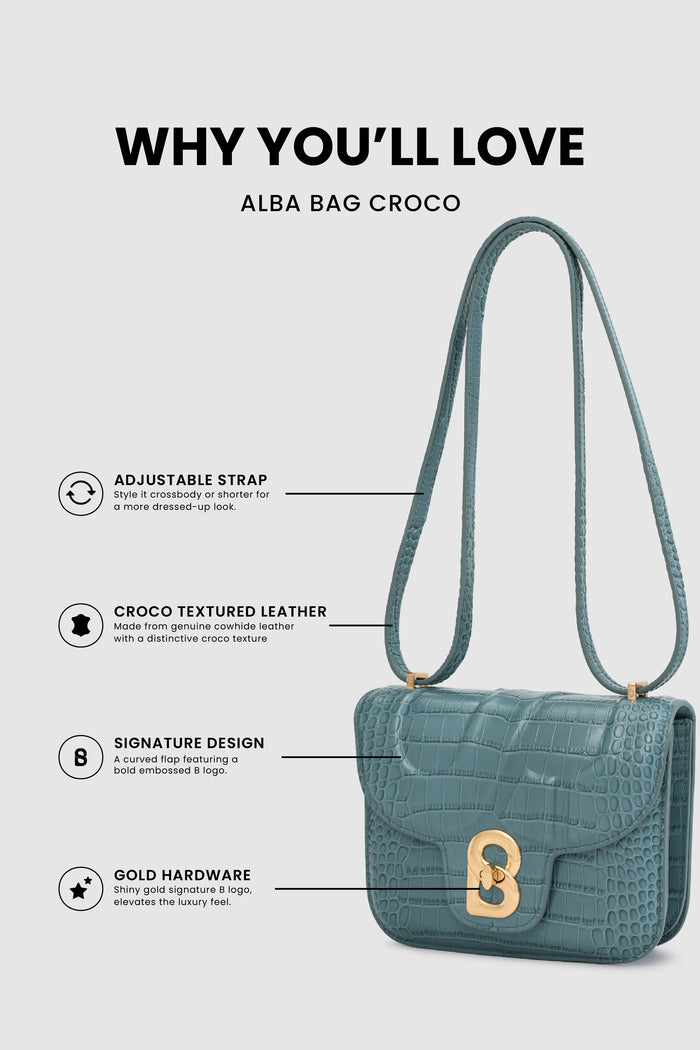 alba bag croco in dusty blue by buttonscarves feature overview