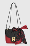 alba bag special edition shoulder bag in red/black by buttonscarves x the devil wears prada 2