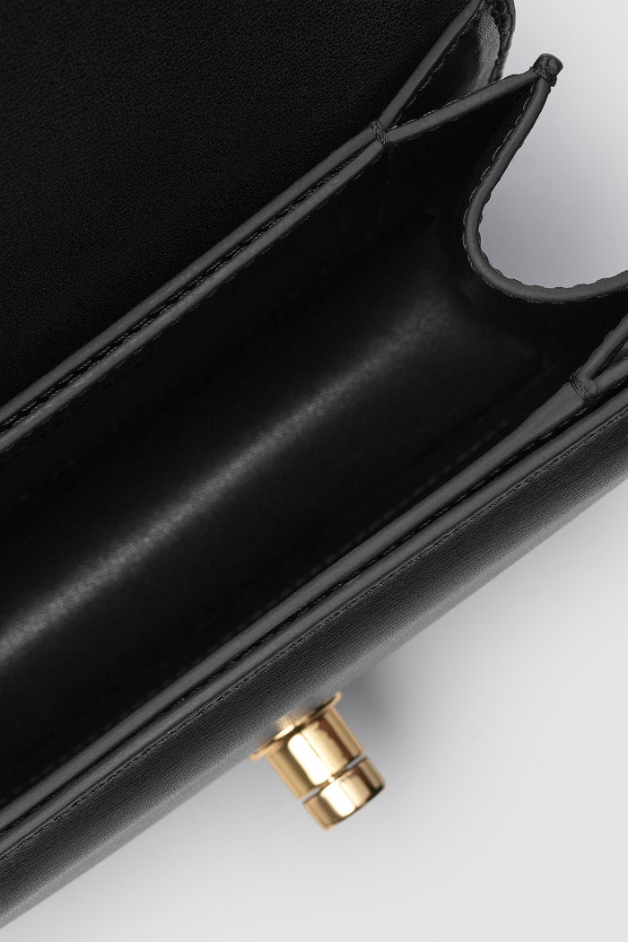 alba bag shiny leather in black by buttonscarves interior