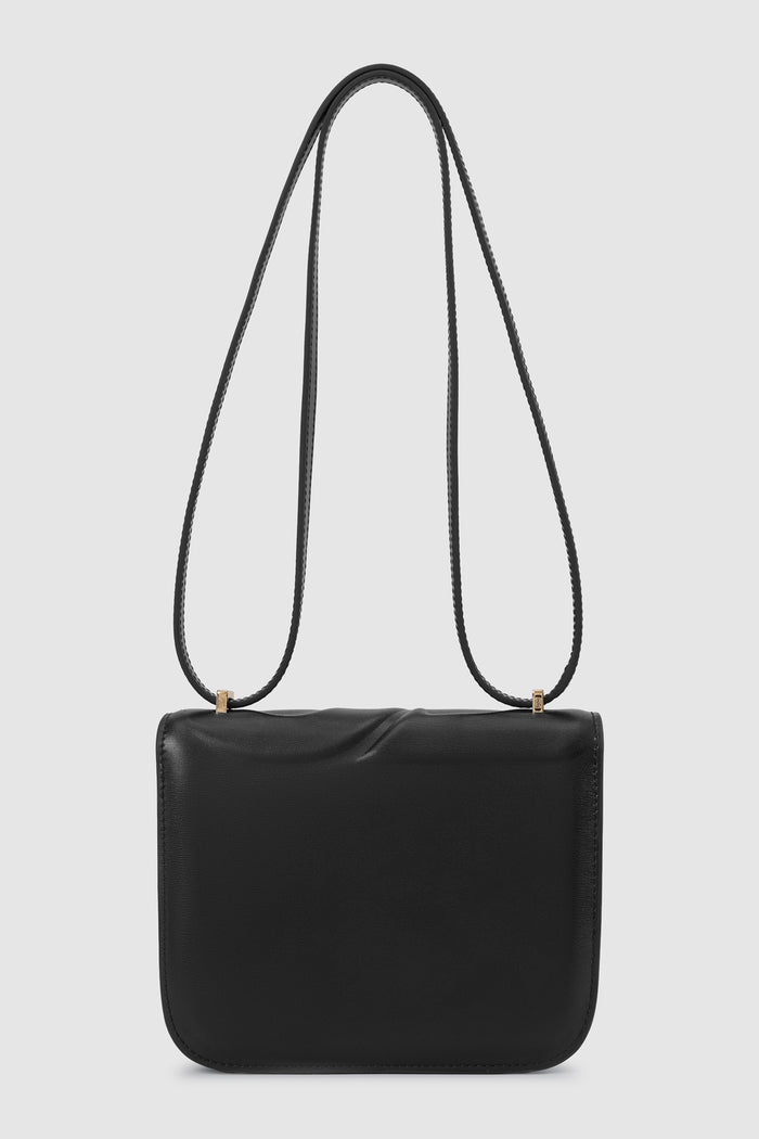 alba bag shiny leather in black by buttonscarves back view