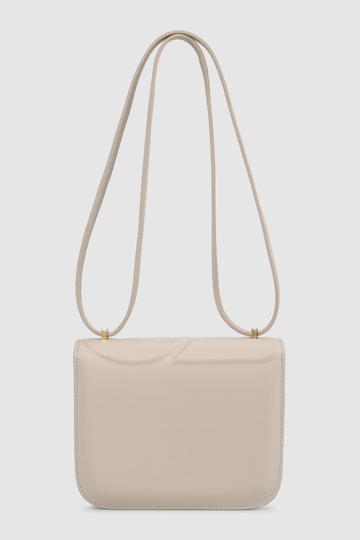 alba bag shiny leather in driftwood by buttonscarves back view
