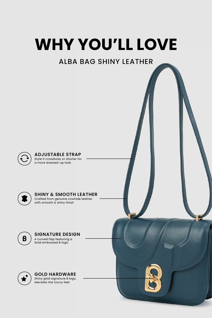 alba bag shiny leather in electric by buttonscarves feature overview