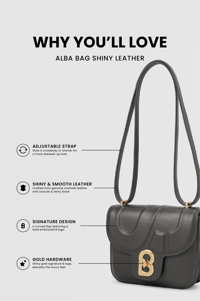 alba bag shiny leather in lava by buttonscarves feature overview