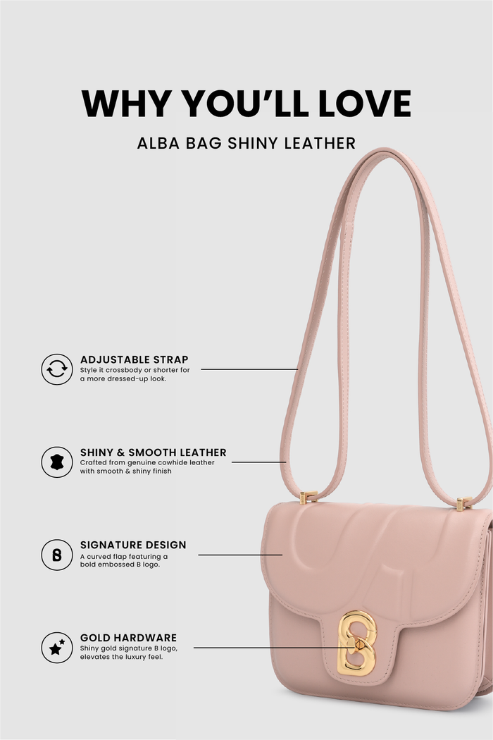 alba bag shiny leather in rosebud by buttonscarves feature overview