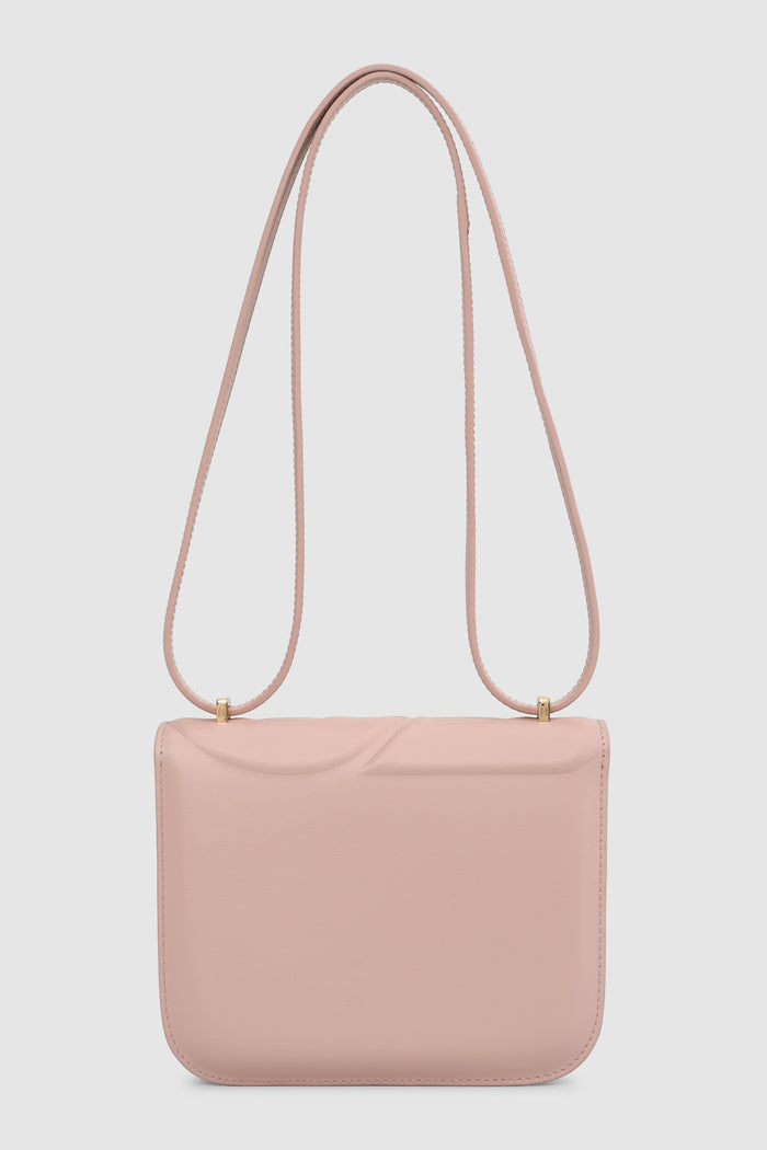 alba bag shiny leather in rosebud by buttonscarves back view