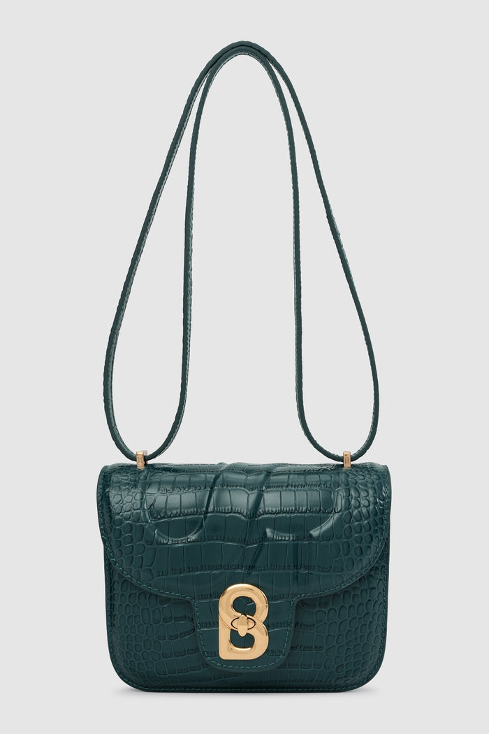 alba bag croco in teal by buttonscarves