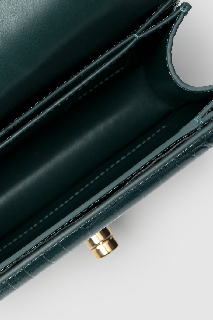 alba bag croco in teal by buttonscarves interior