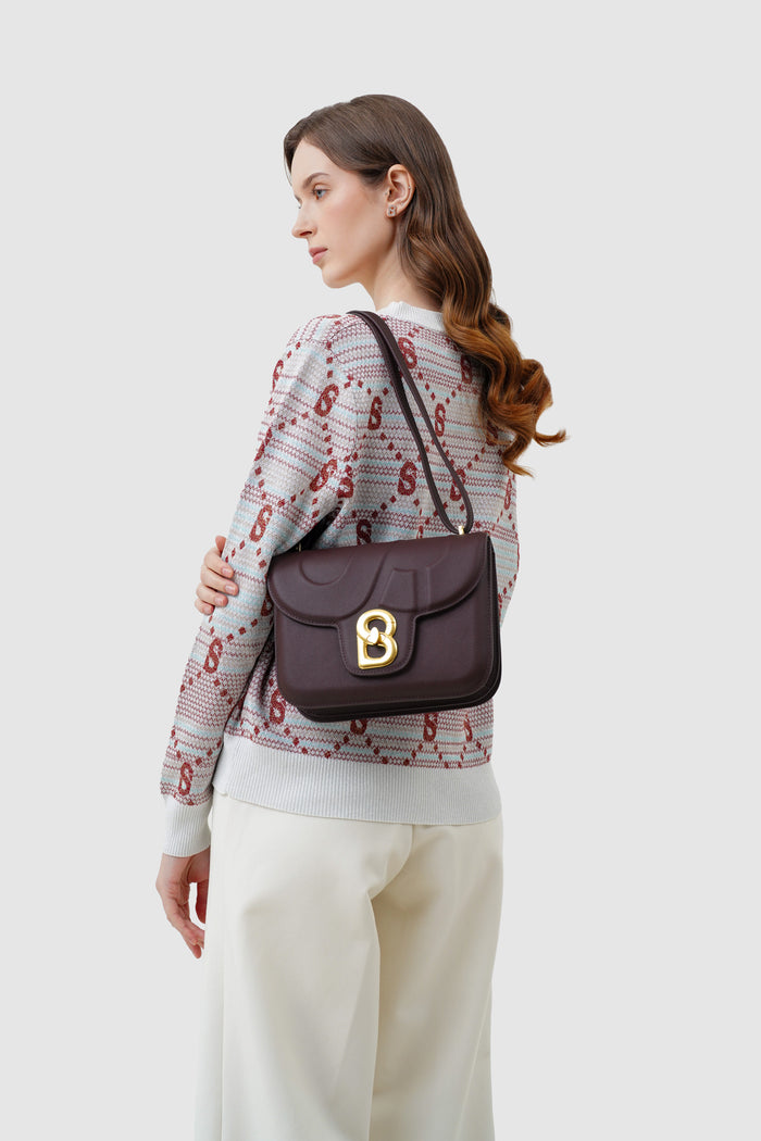 alba bag large in burgundy by buttonscarves worn on shoulder