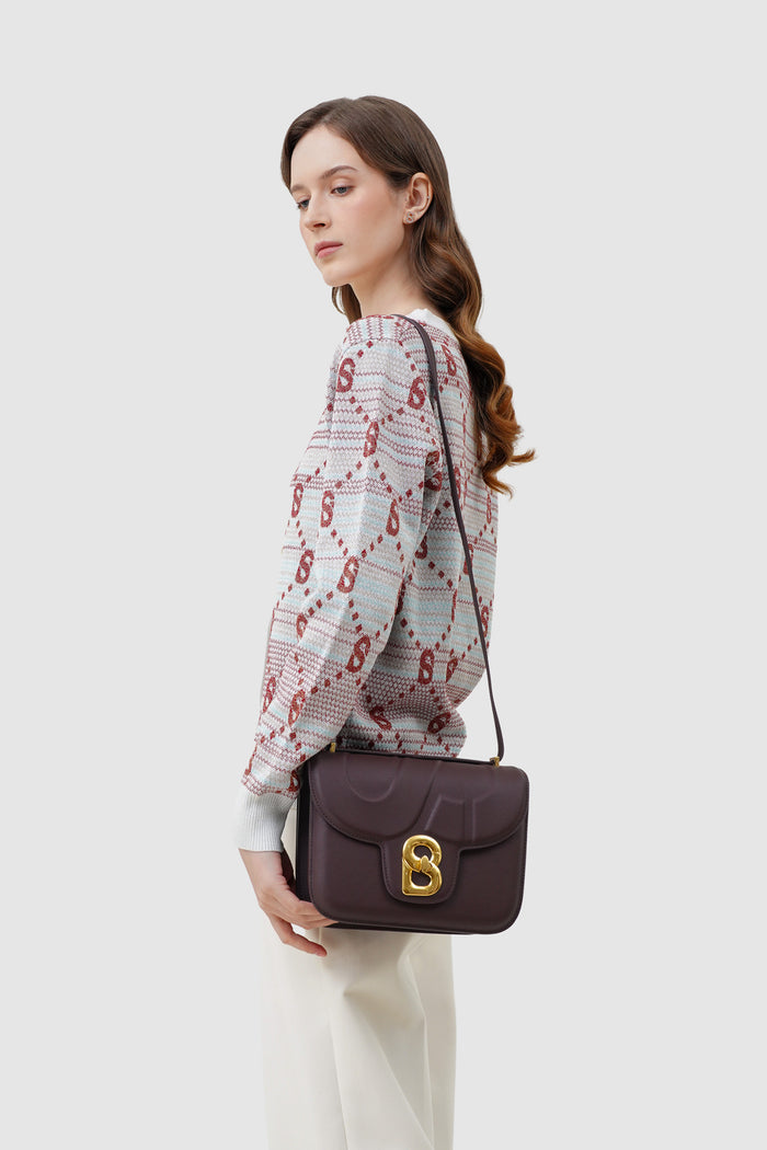 alba bag large in burgundy by buttonscarves with adjustable leather strap