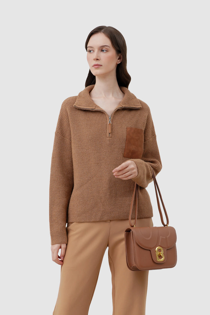 alba bag large in caramel by buttonscarves wrist carry style