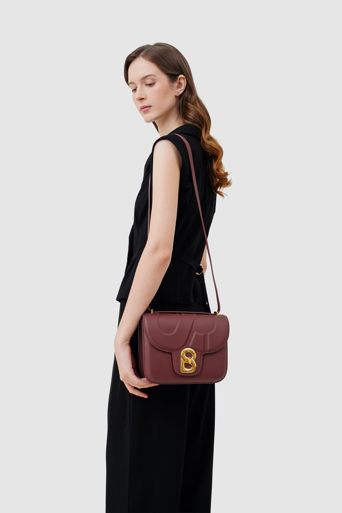 alba bag large in cremisi by buttonscarves with adjustable leather strap