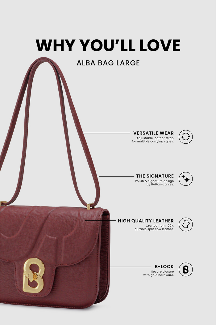 alba bag large in cremisi leather bag feature overview