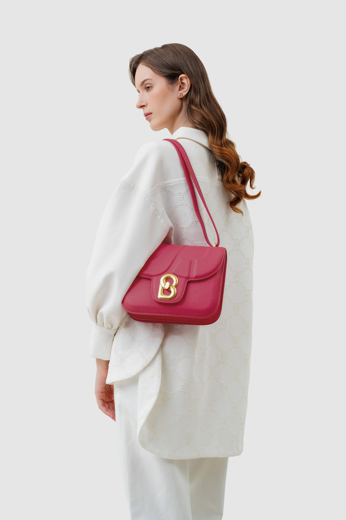 alba bag large in orchidea by buttonscarves worn on shoulder