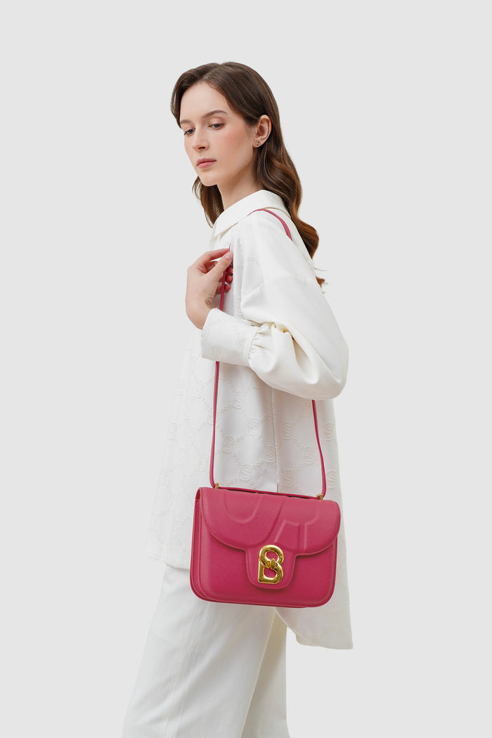 alba bag large in orchidea by buttonscarves with adjustable leather strap