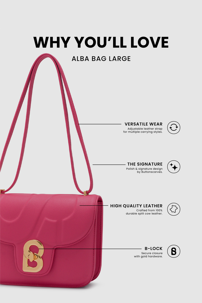 alba bag large in orchidea leather bag feature overview
