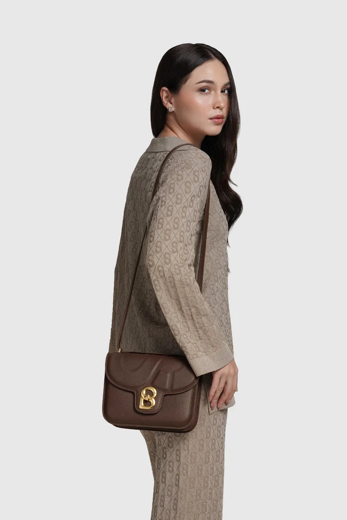 alba bag medium in dark cocoa by buttonscarves with adjustable leather strap