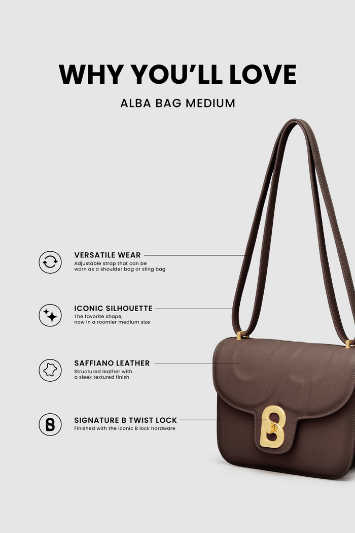 alba bag medium in dark cocoa by buttonscarves feature overview