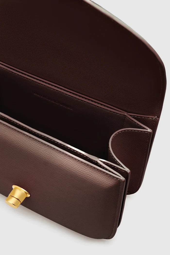 alba bag medium in dark cocoa by buttonscarves interior compartment