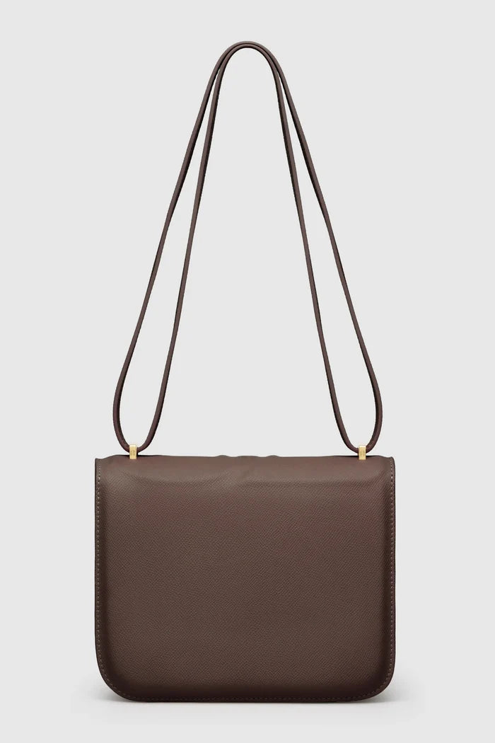 alba bag medium in dark cocoa by buttonscarves back view