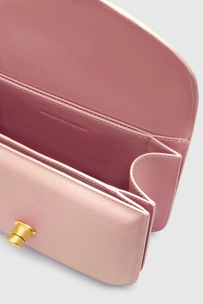 alba bag medium in dusty pink by buttonscarves interior compartment
