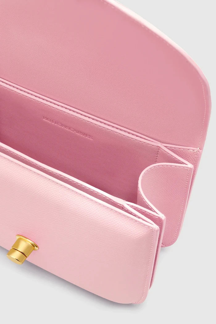 alba bag medium in pink by buttonscarves interior compartment