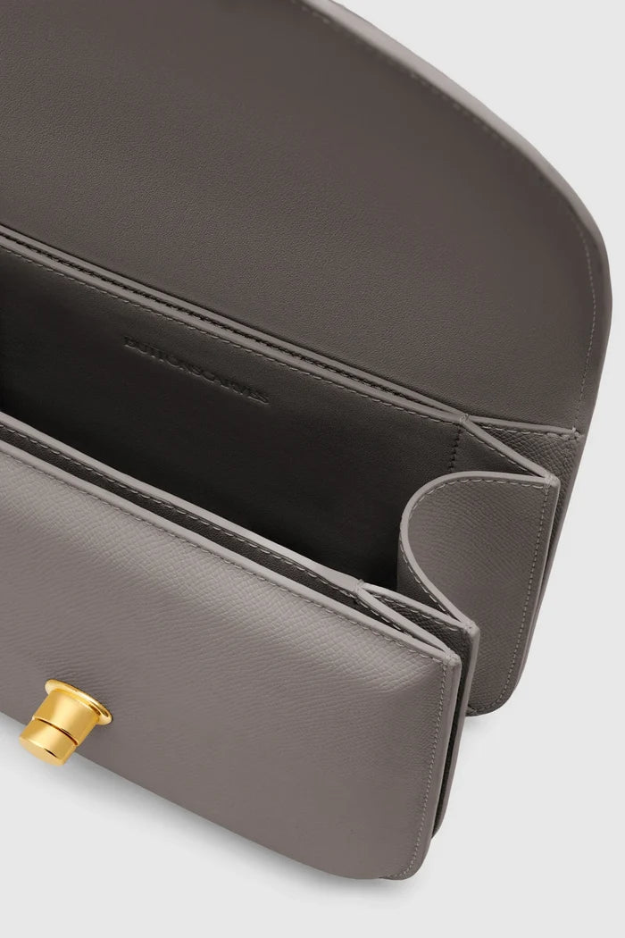 alba bag medium in taupe by buttonscarves interior compartment