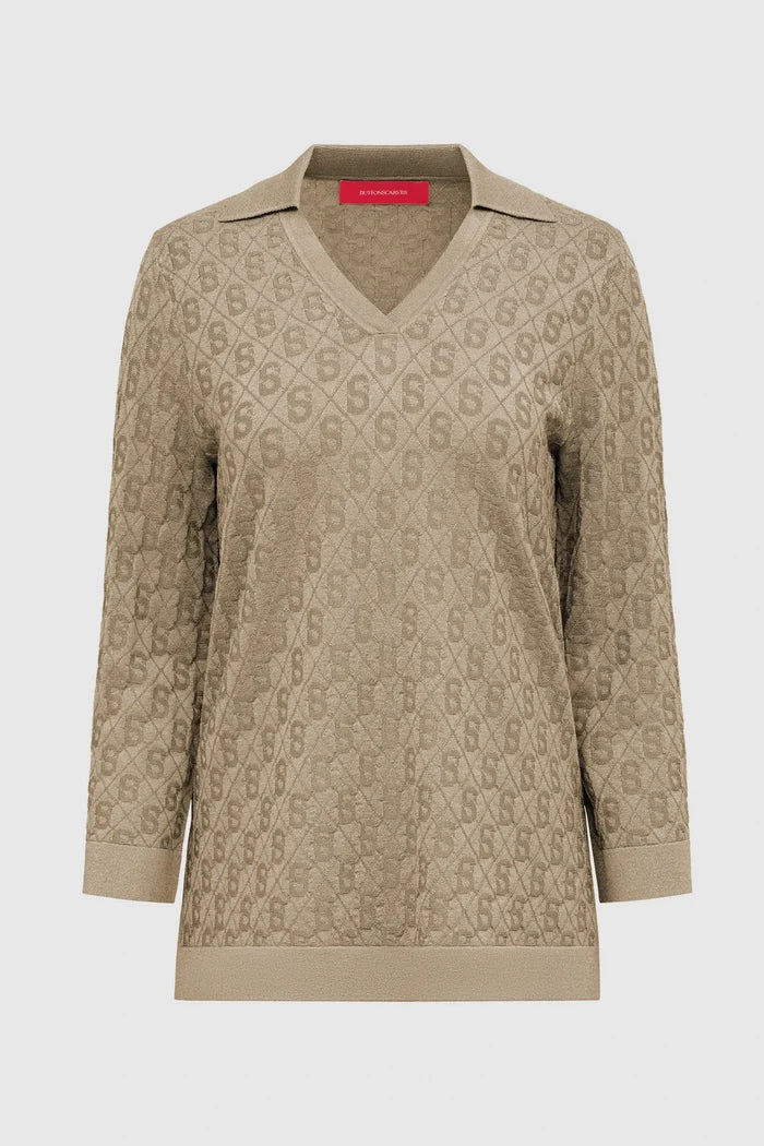 alba knit top in frappe by buttonscarves