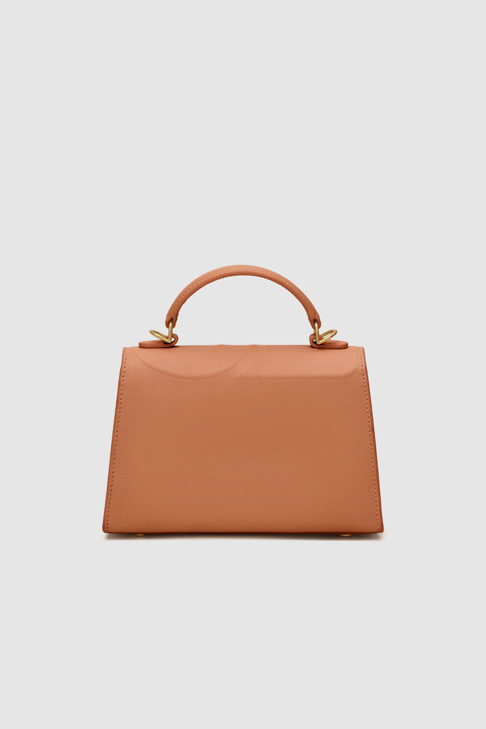 alda bag cognac by buttonscarves back view