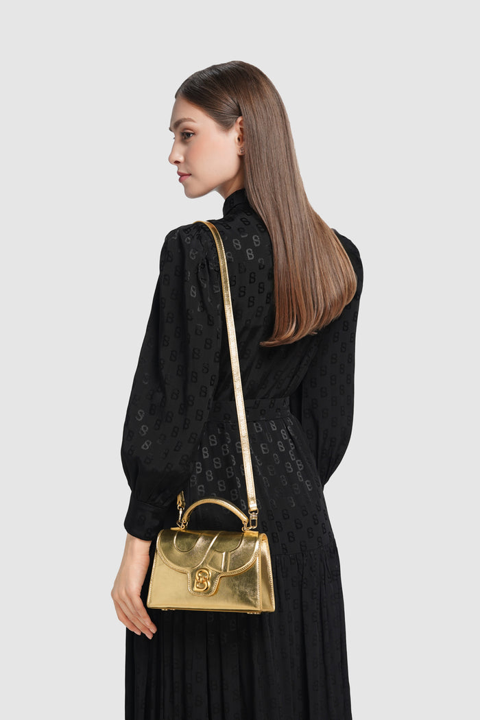 alda bag gold with detachable strap