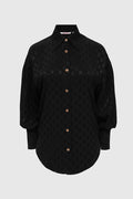 aleena shirt in black by buttonscarves