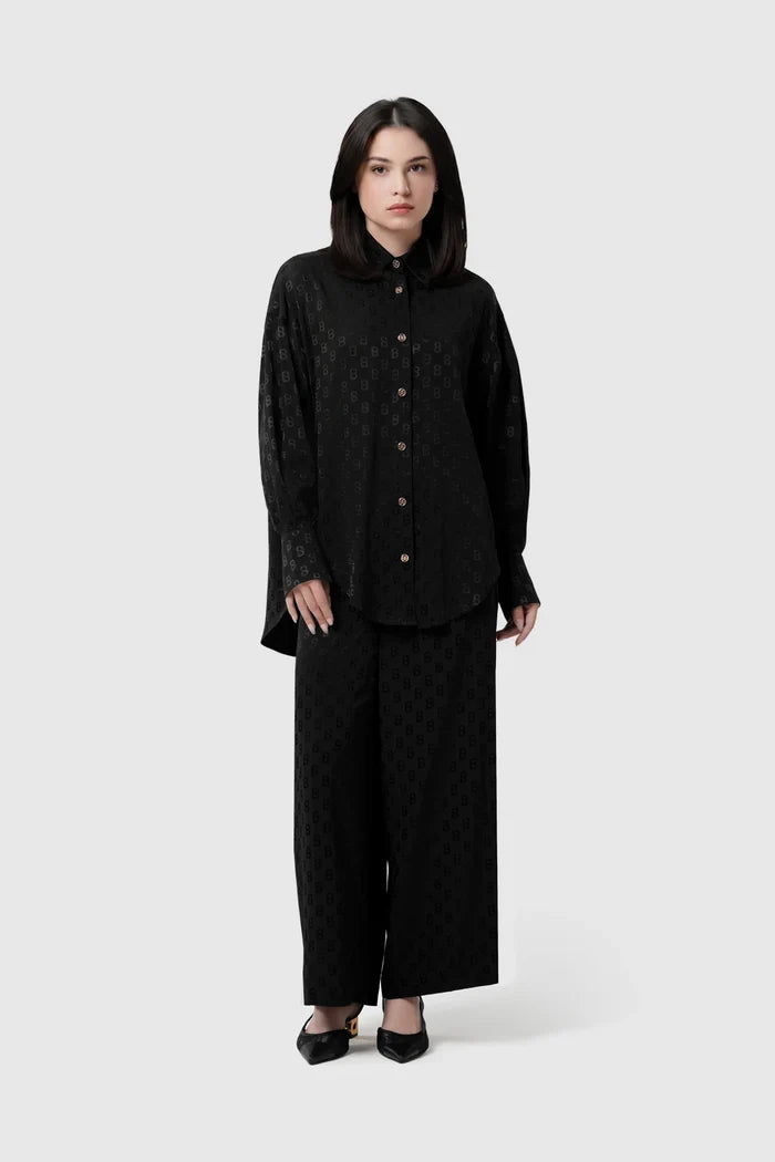 aleena shirt in black by buttonscarves