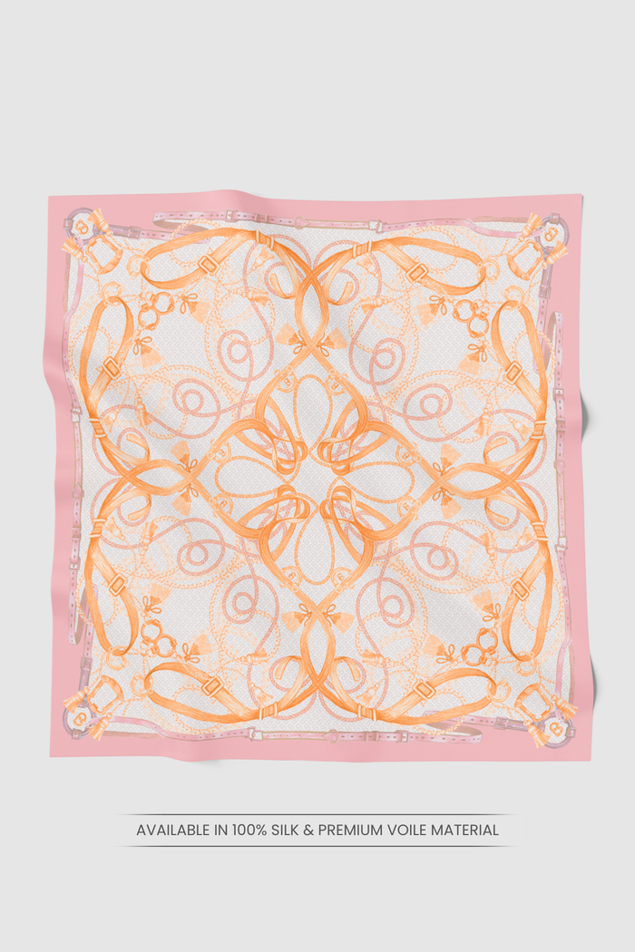 alexandra printed square scarf in chantilly by buttonscarves