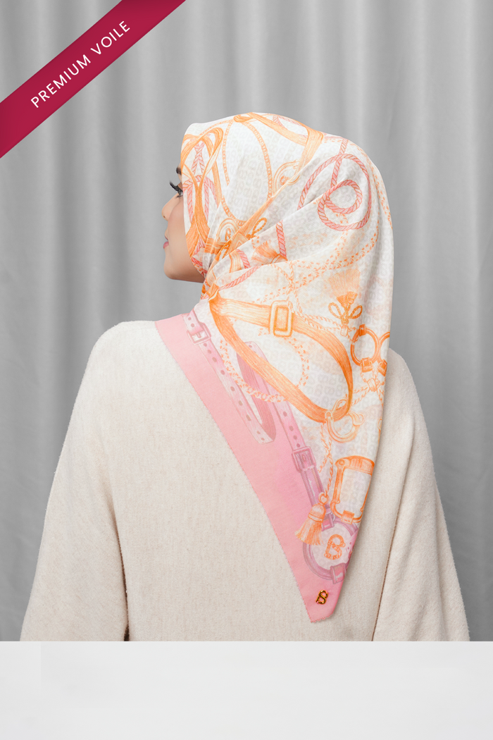 alexandra printed square scarf in chantilly by buttonscarves back view