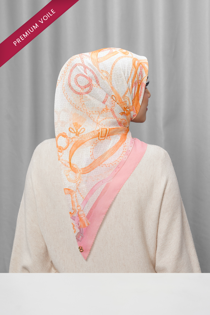 alexandra printed square scarf in chantilly by buttonscarves back view