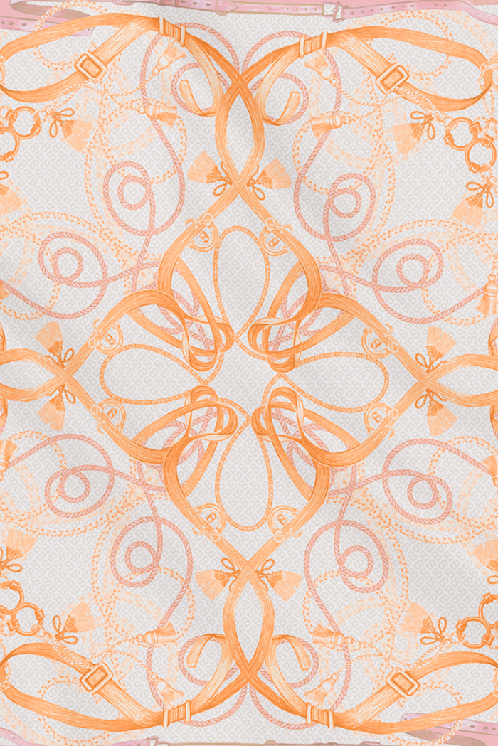 alexandra printed square scarf in chantilly by buttonscarves pattern detail