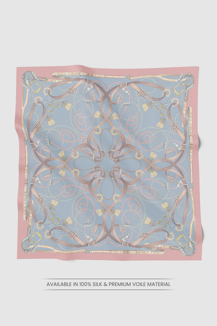 alexandra printed square scarf in chateau by buttonscarves