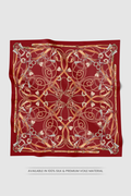 alexandra printed square scarf in crimson by buttonscarves