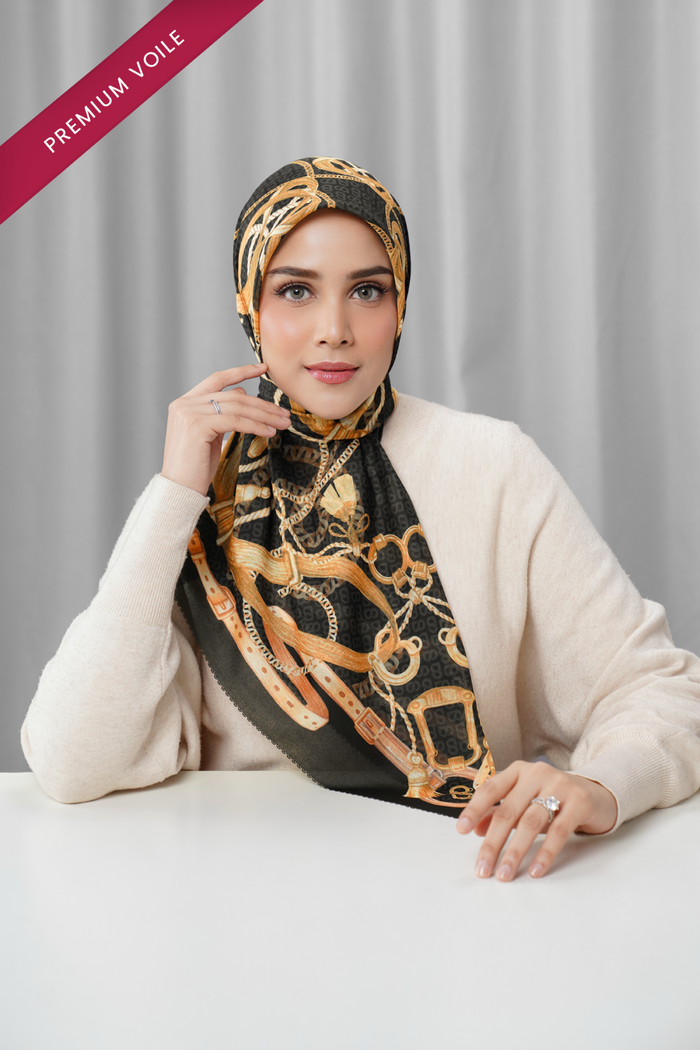alexandra printed square scarf in gala by buttonscarves front view