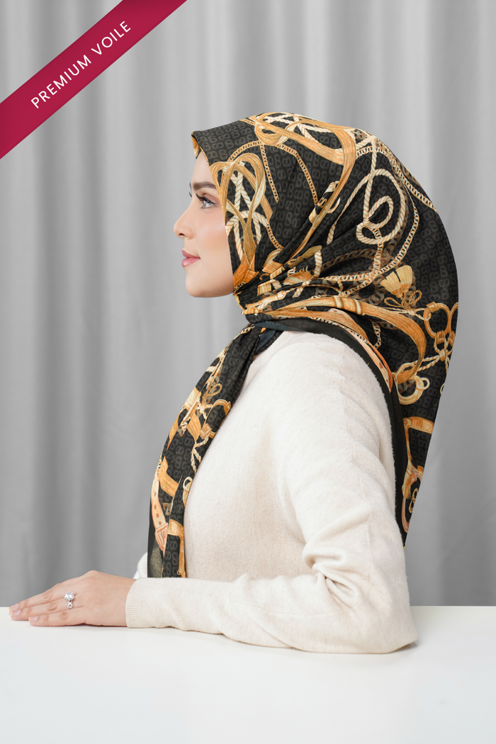 alexandra printed square scarf in gala by buttonscarves side view